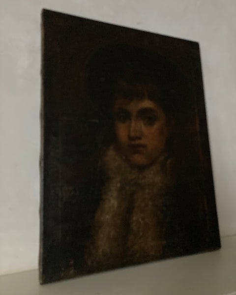 Dark Portrait of a Lady with Fur Collar