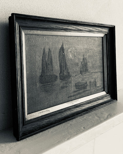 Small Oil On Canvas Sea Scape Painting