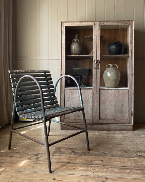 French Garden Chair With Arched Arm Rest