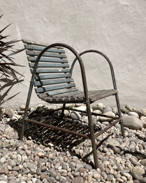 French Garden Chair With Arched Arm Rest