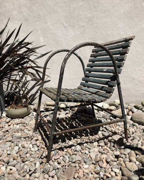 French Garden Chair With Arched Arm Rest
