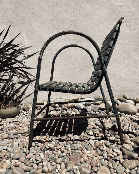 French Garden Chair With Arched Arm Rest
