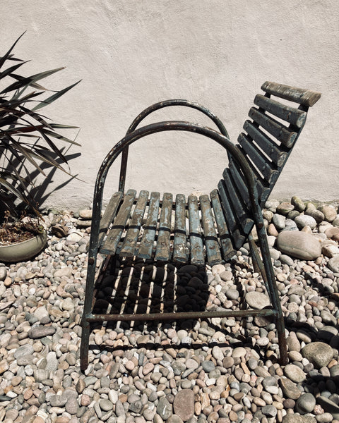 French Garden Chair With Arched Arm Rest