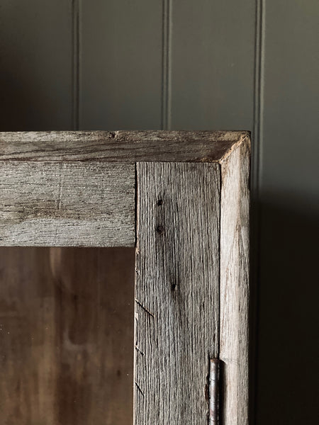 Simple Glass Fronted Antique Indian Cabinet