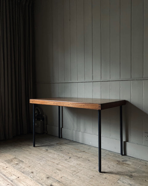 Simple Teak Table with Tubular Legs