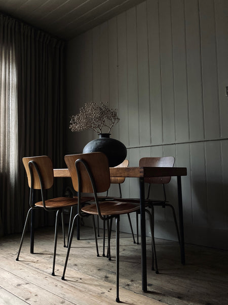 Simple Teak Table with Tubular Legs