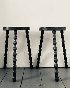 Pair of Demi Lune Bobbin Legged Stools