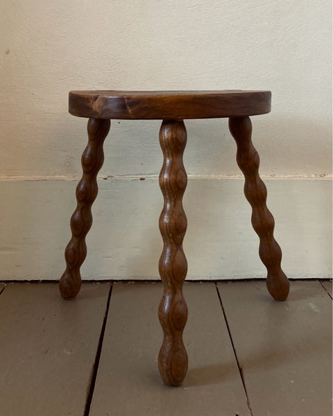 Small Bobbin Legged, Demi Lune Stool