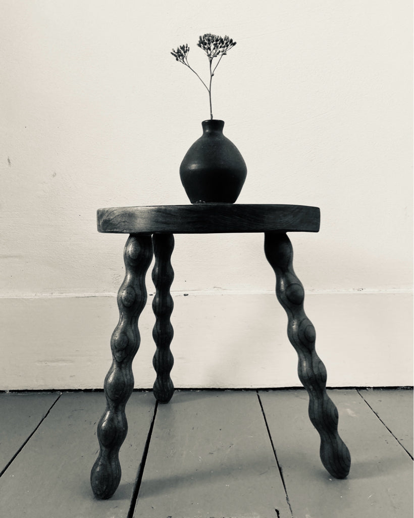 Small Bobbin Legged, Demi Lune Stool