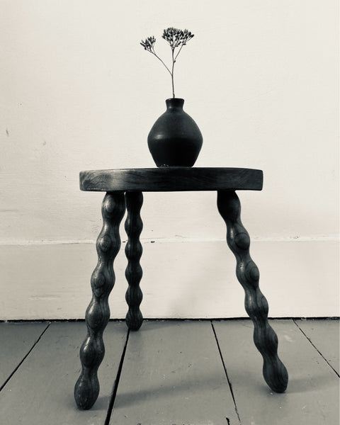 Small Bobbin Legged, Demi Lune Stool