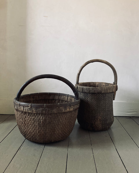 Early 20c Chinese Willow Basket. (tall)
