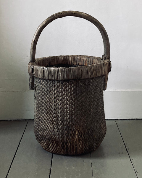 Early 20c Chinese Willow Basket. (tall)