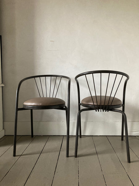 Set of 2 Italian 1970's Dining Chairs